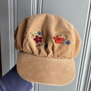 Vintage Girls Koala Kids Embroidered Corduroy Beret Cap Size 12/24M